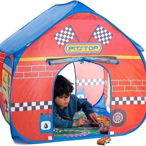 Fun2Give Pop-It-Up Pit Stop Tent with Race Mat Playhouse - Picture 4 of 6
